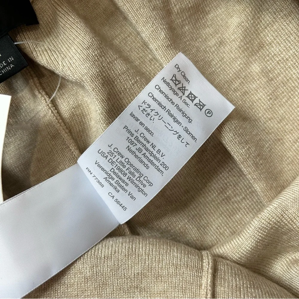 Jcrew Drawstring silk-blend sweater-short beige‎ brown size medium women’s